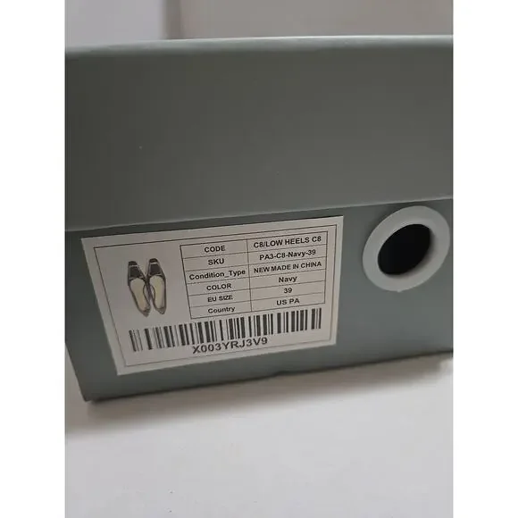 Metal Buckle Satin Low Heel (Lucia) C.Paravano Blue size women's 8 - Picture 13 of 14